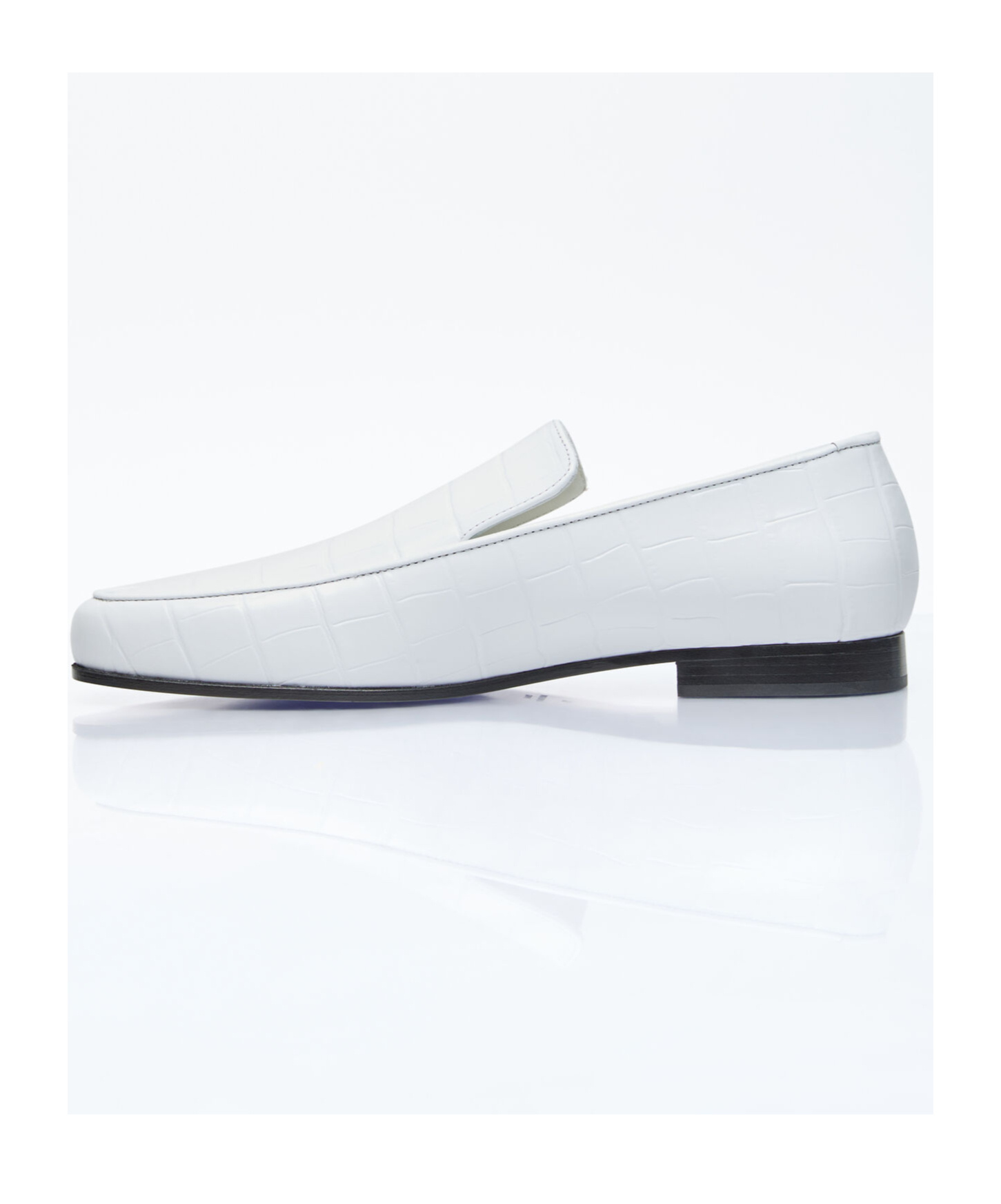 Totême The Oval Croc-effect Leather Loafers In White