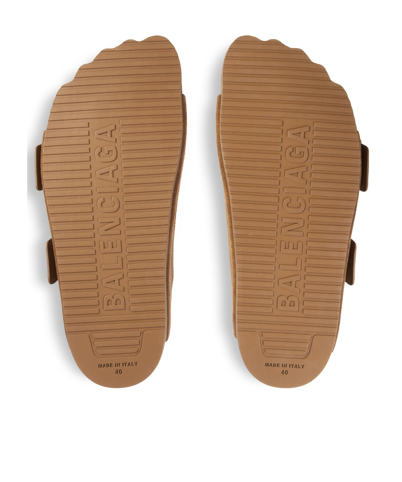 Balenciaga Camel Suede Sunday Slippers In Brown