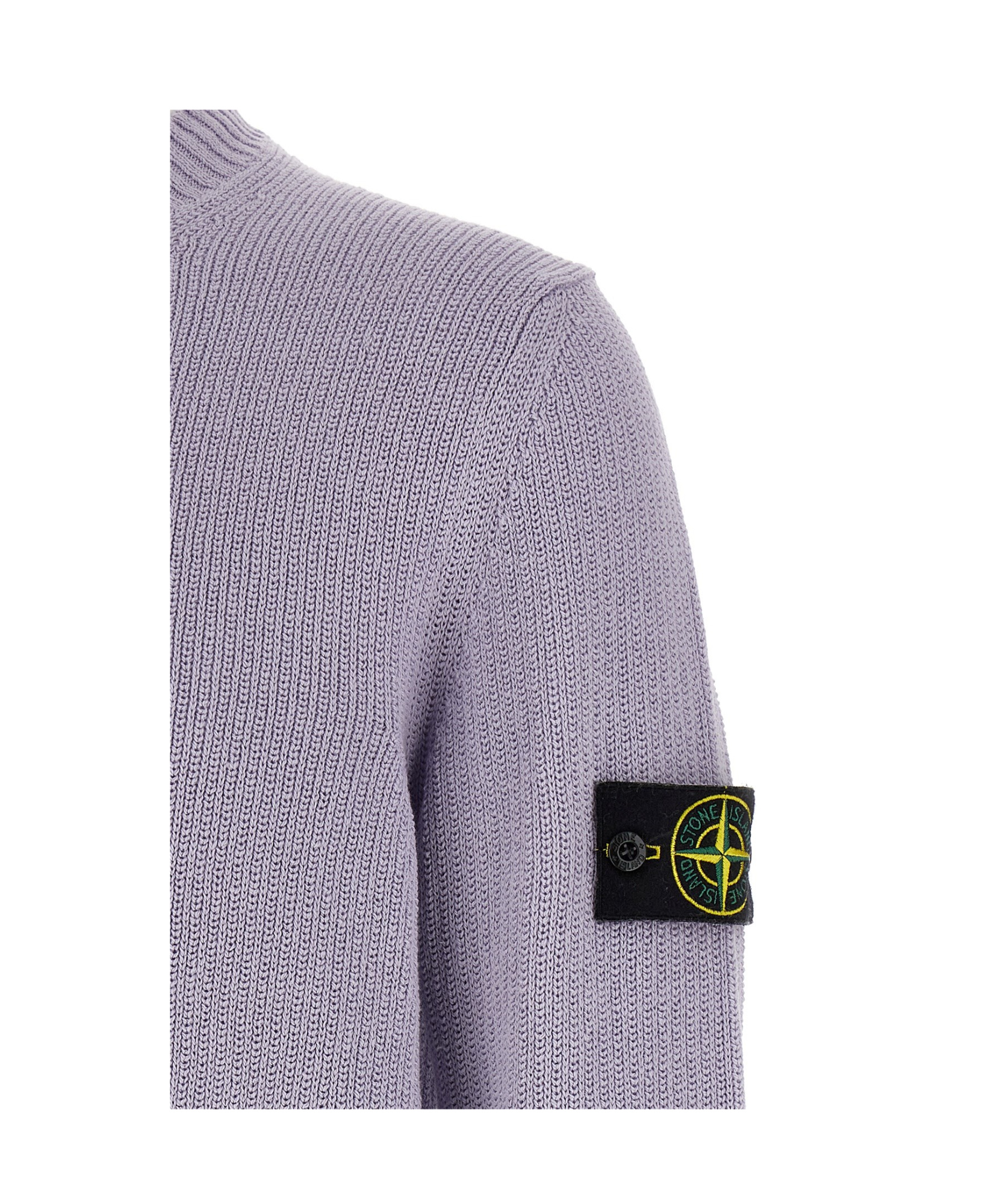 Stone Island Badge Crew Neck Sweater In Gray
