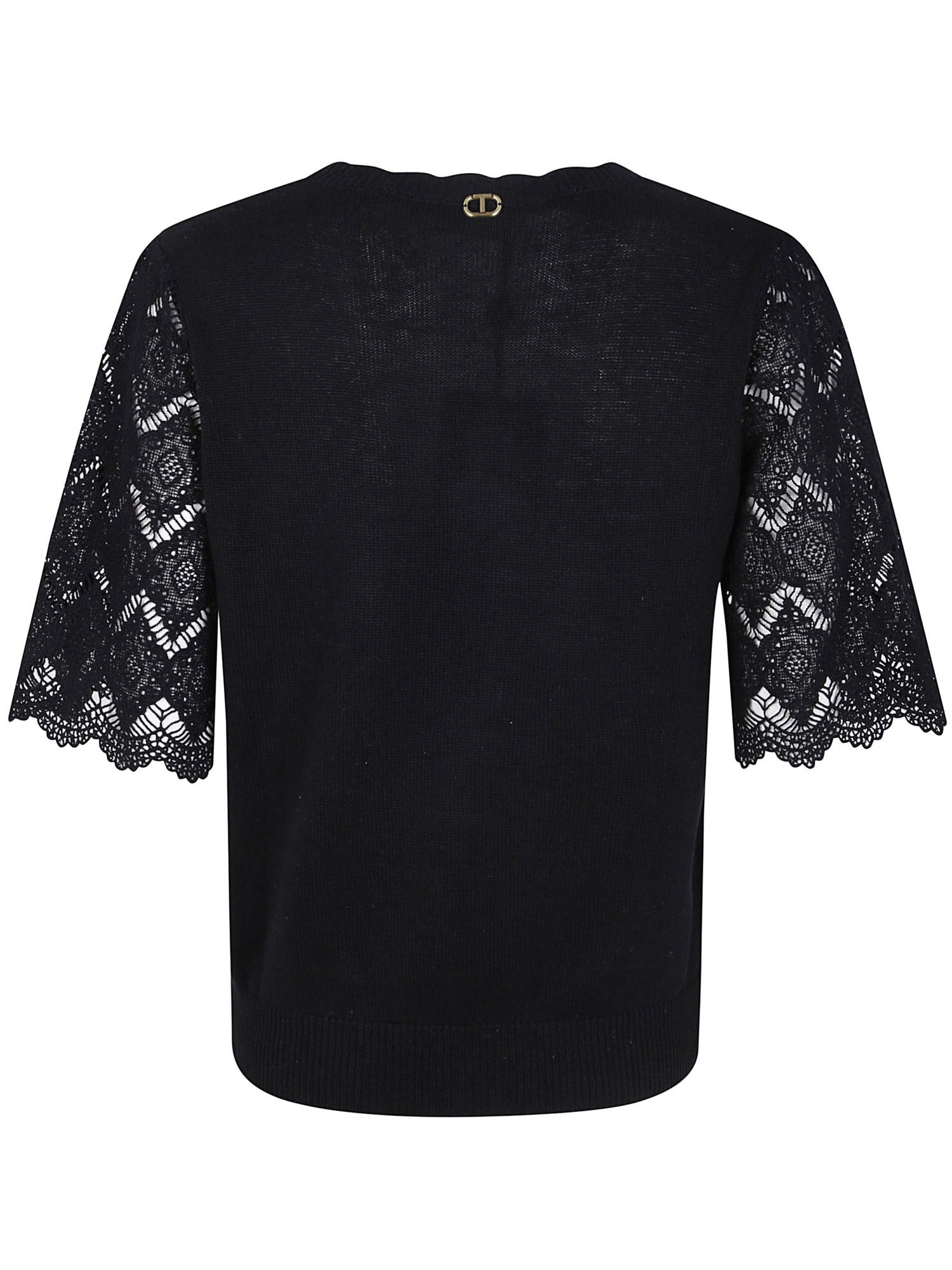 Shop Twinset Lace-sleeved Blouse