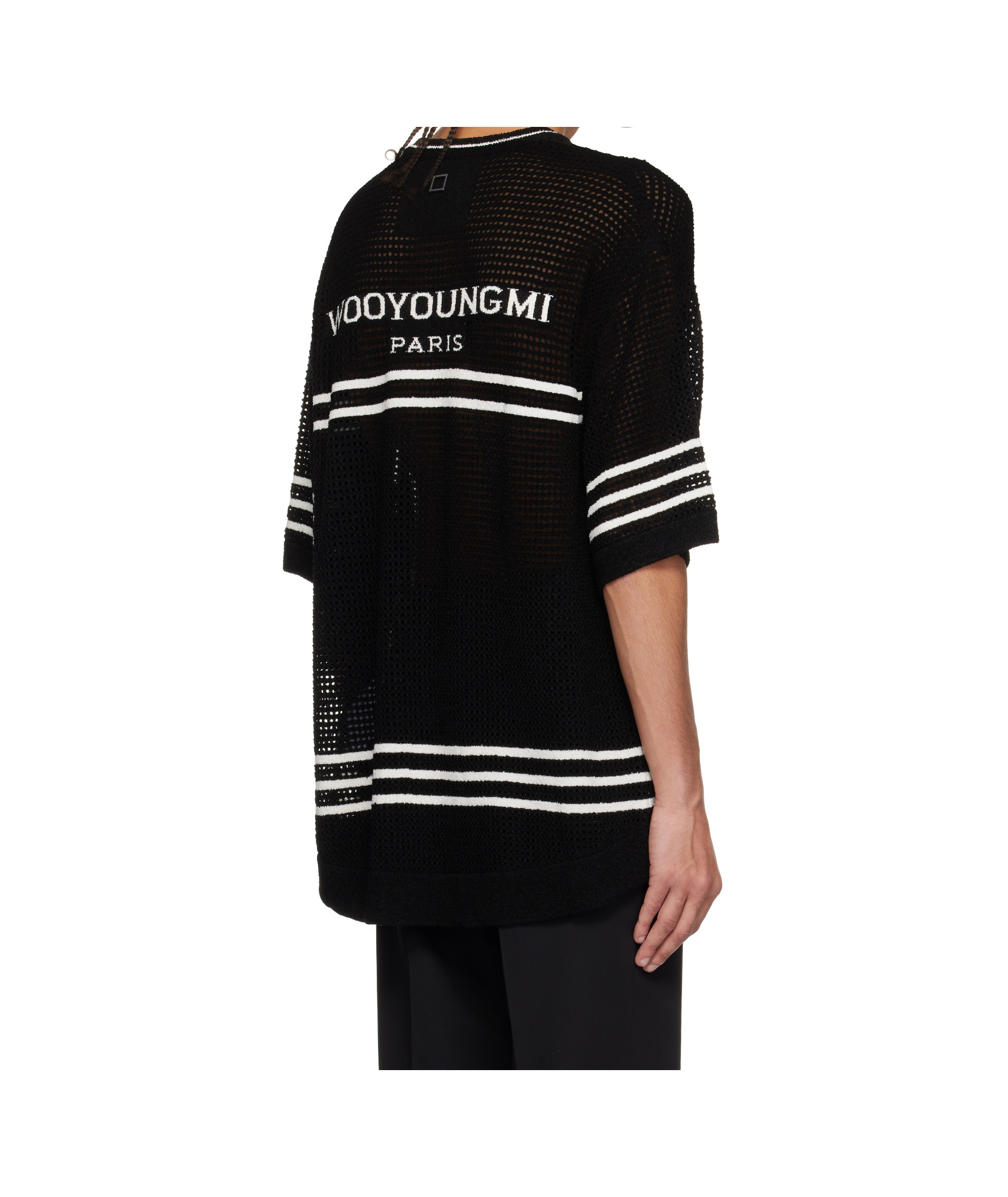 Wooyoungmi Black V-neck T-shirt In Black