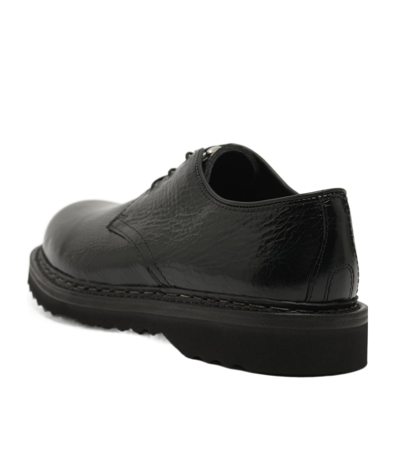 Our Legacy Grained-leather Derby Shoes In Black