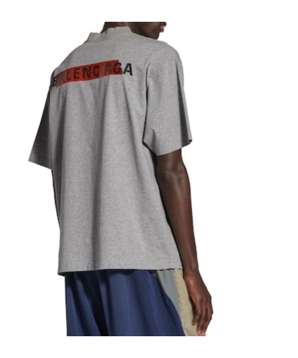 Balenciaga Short Sleeves Cotton Tee In Gray