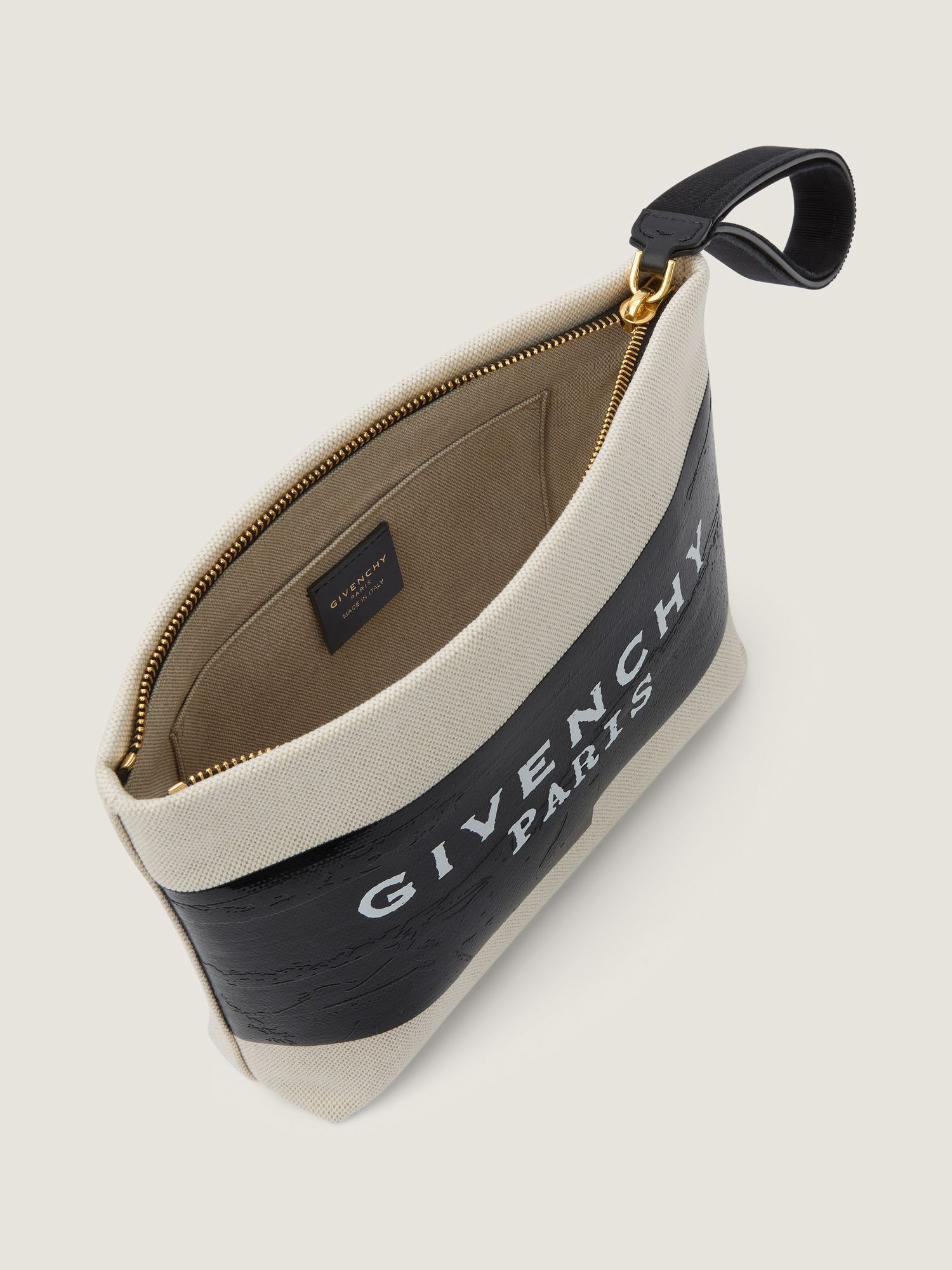 Givenchy Tape Pouch In Canvas In Multi