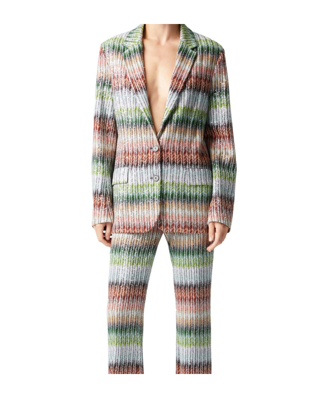 Missoni Long-sleeved Suit Jacket In Multicolor