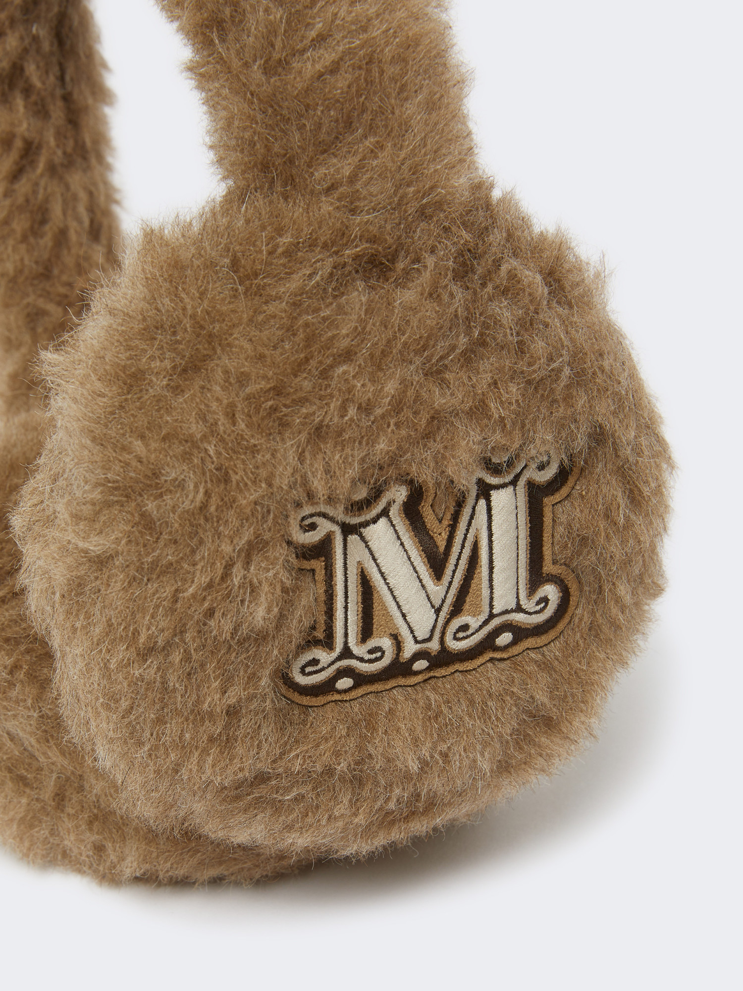 Max Mara Alpaca And Cashmere Teddy Fabric Earmuffs In Brown