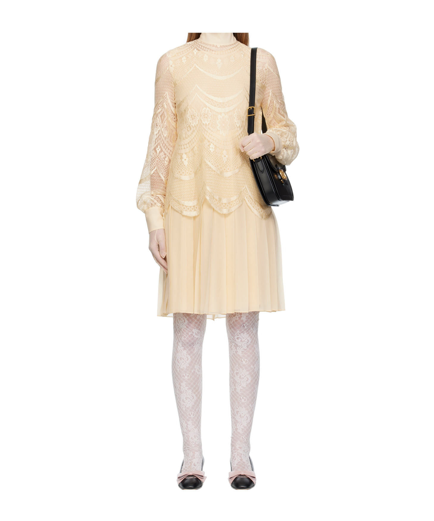 Valentino Long Sleeve Dress In Yellow