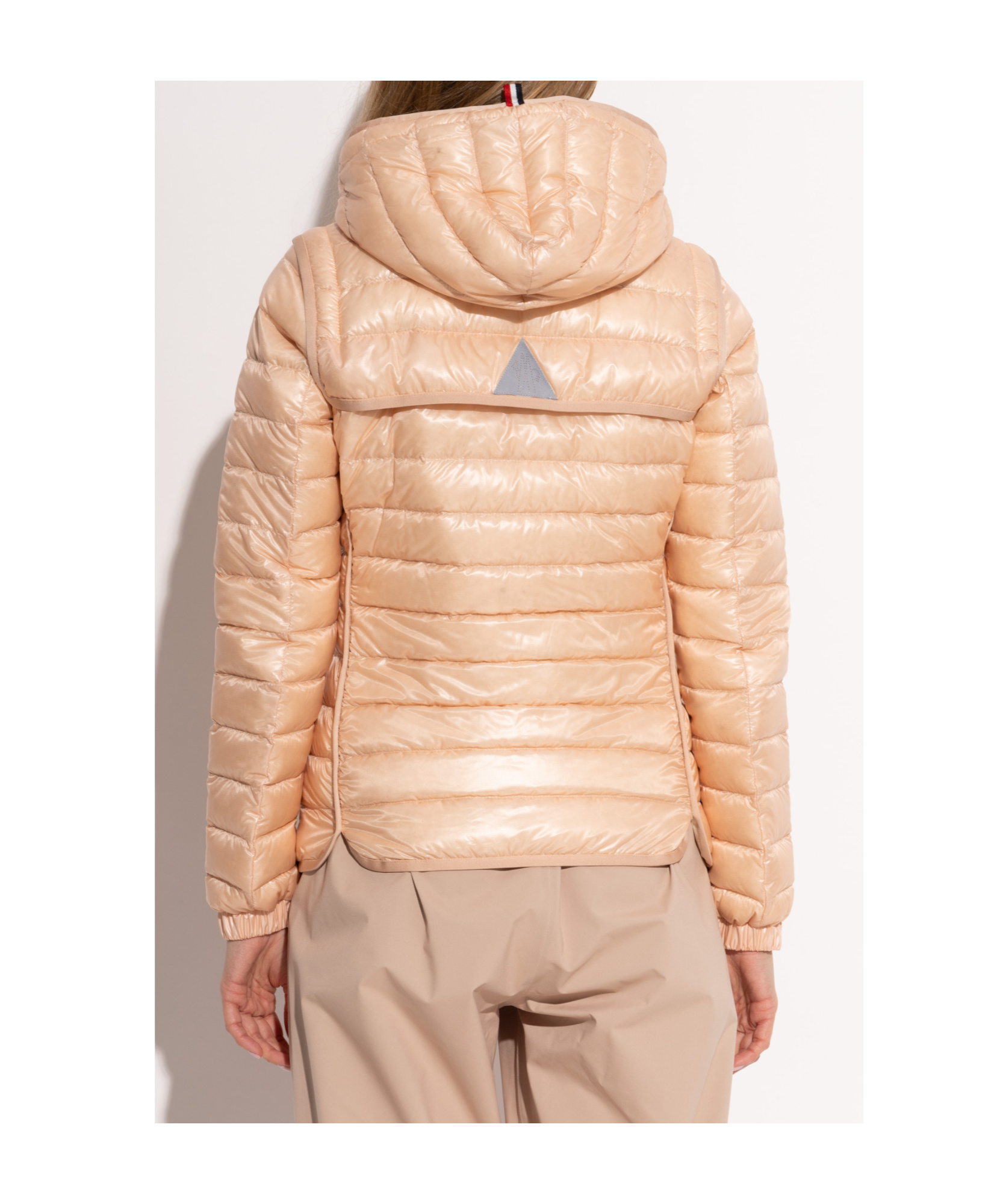 Moncler Long-sleeved Down Jacket In Nude