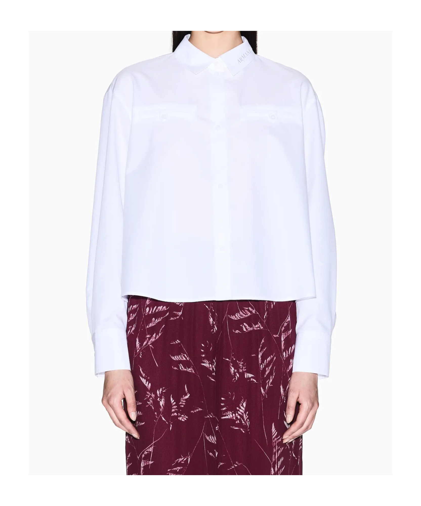 Armani Exchange Long Sleeve Shirt In White