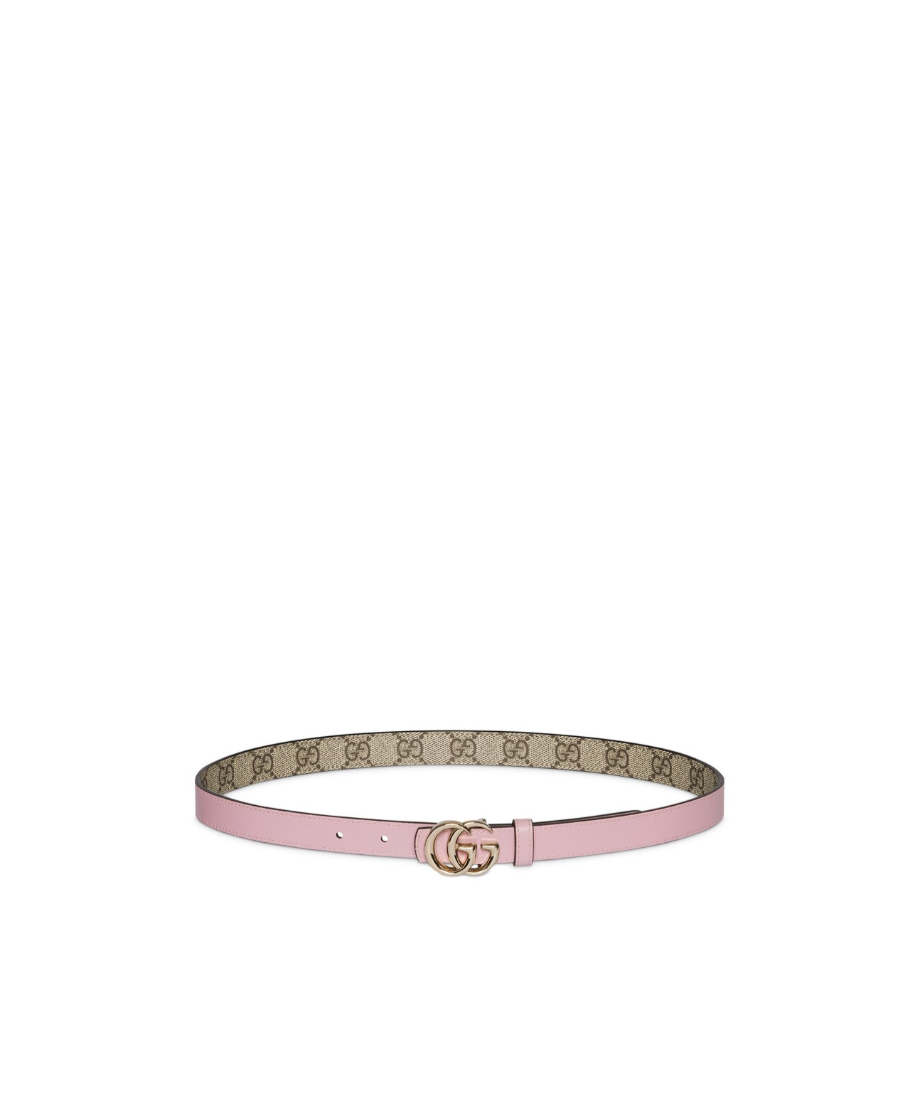 Gucci Reversible Gg Marmont Thin Belt In Pink