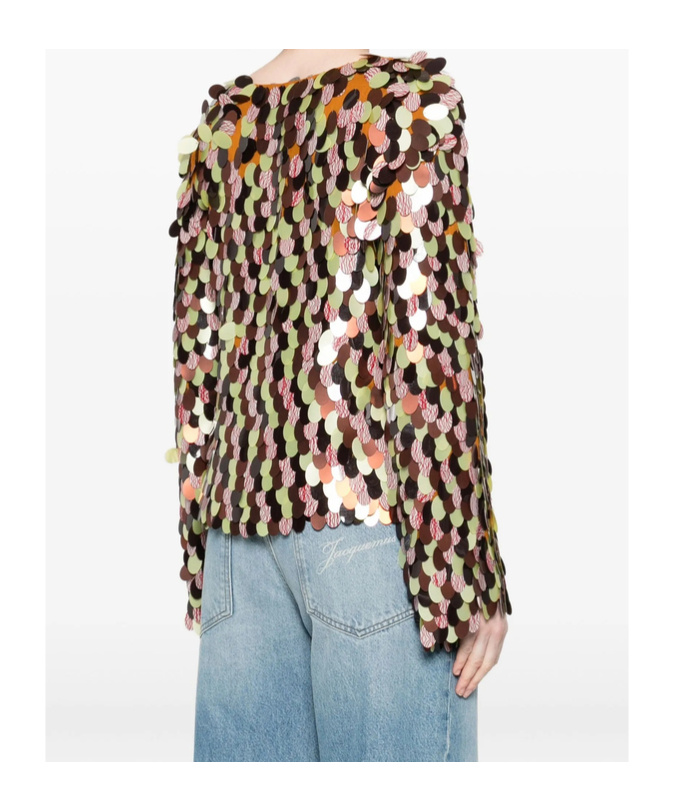 Dries Van Noten Sequined Embellished Blouse In Burgundy