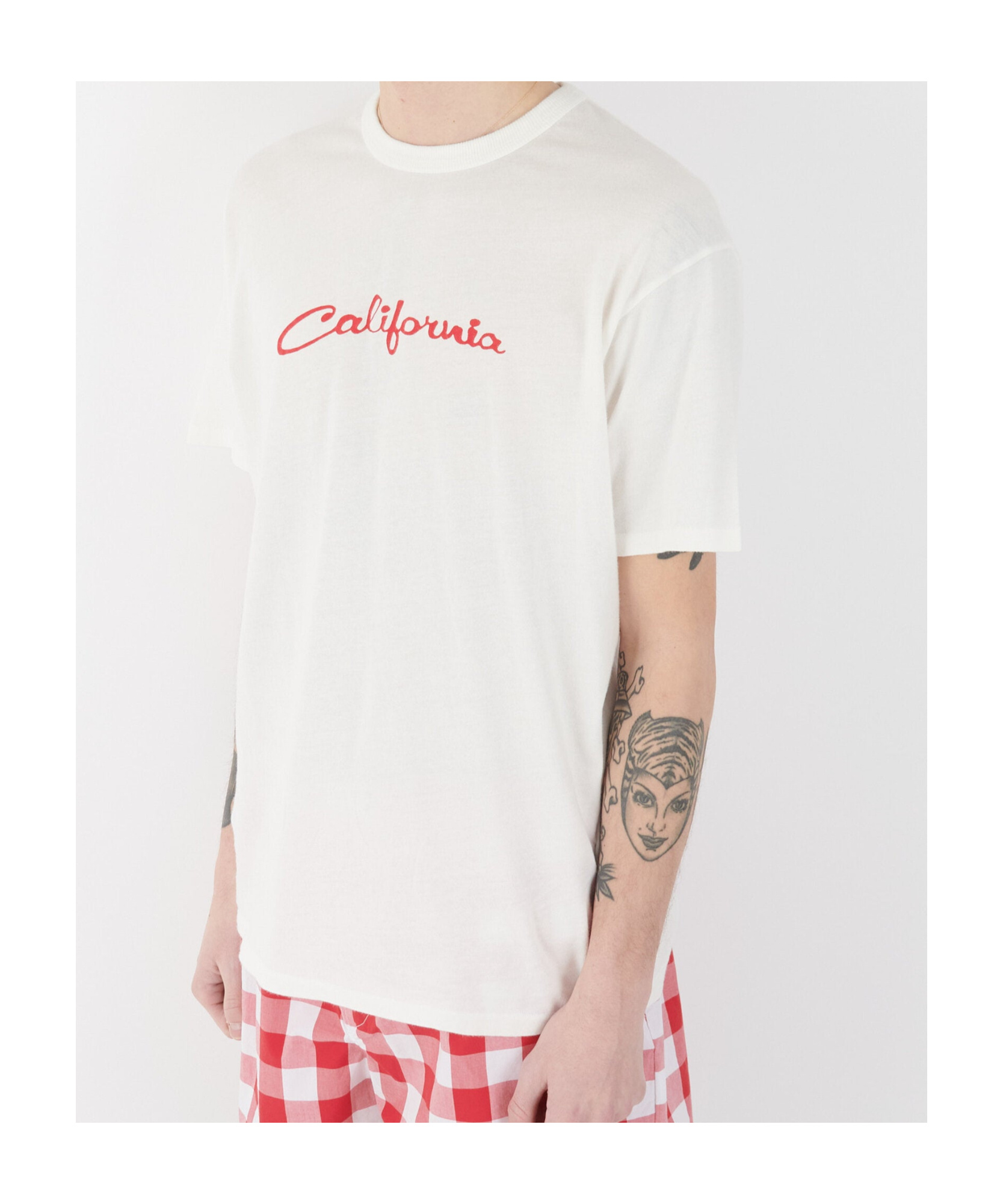 Erl Printed Cotton Jersey T-shirt In White