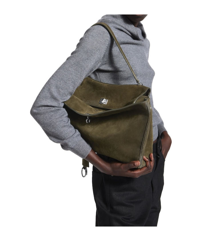Balenciaga Women's Rodeo Handbag Medium In Khaki In Brown