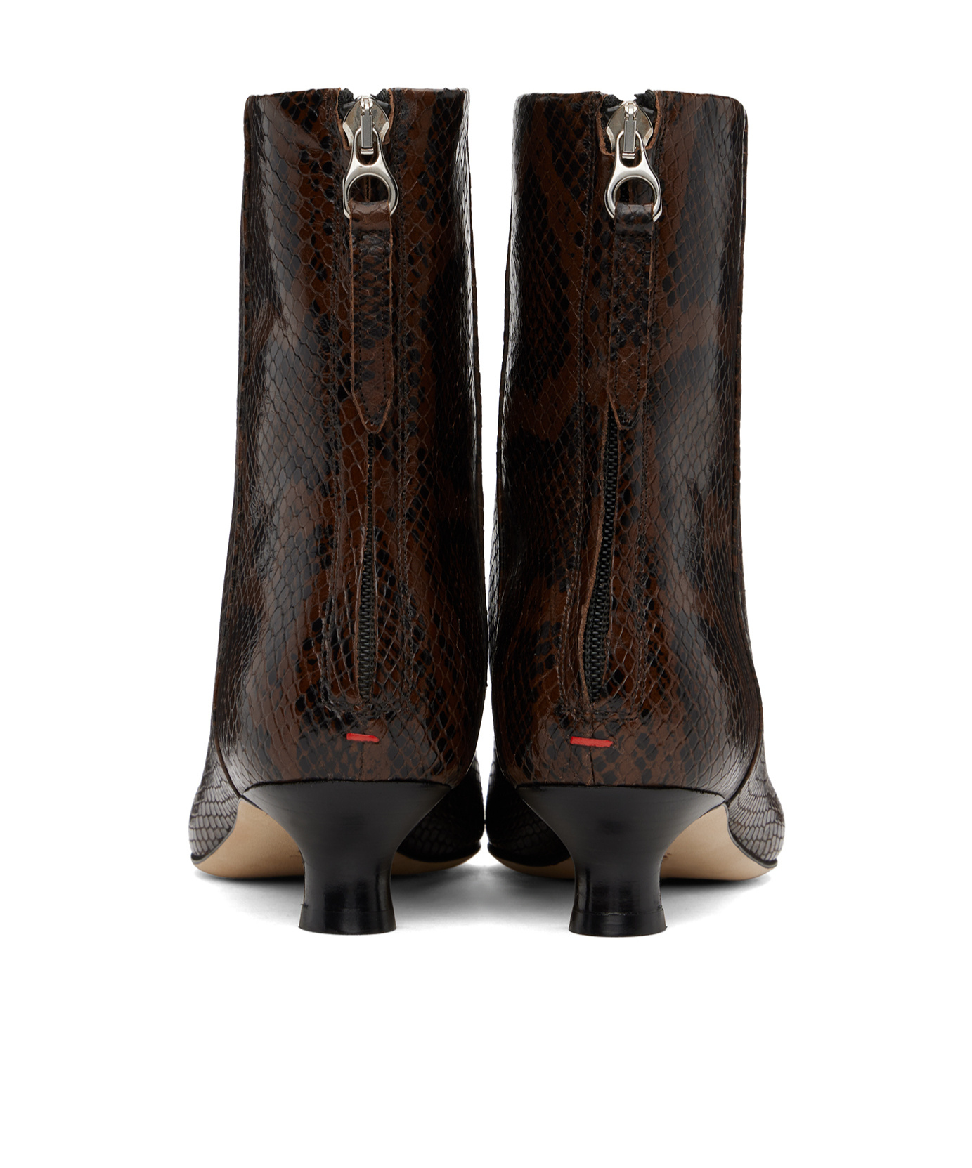 Aeyde Zoe Snake-effect Leather Ankle Boots In Black