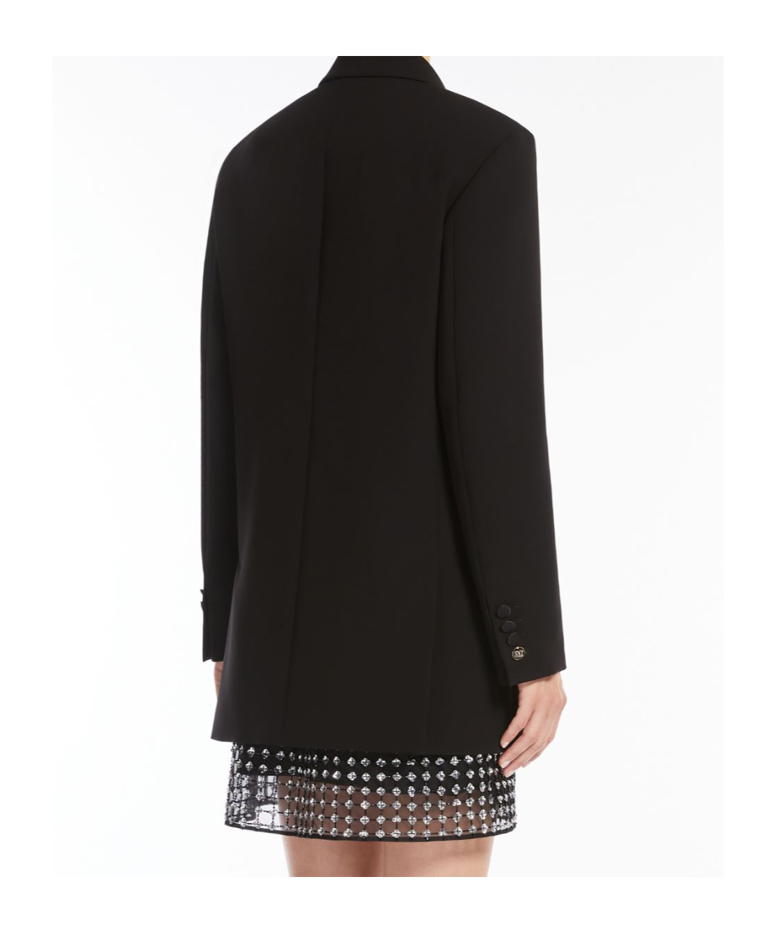 Max Mara Double-breasted Cady Blazer In Black