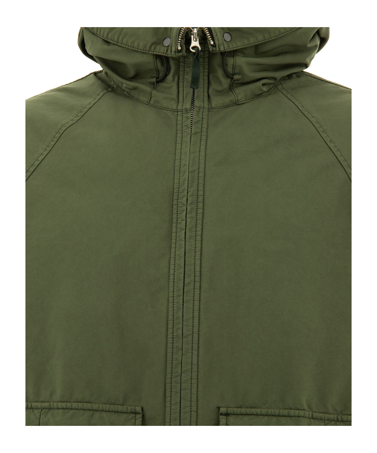 Stone Island Long-sleeved Down Jacket In Green