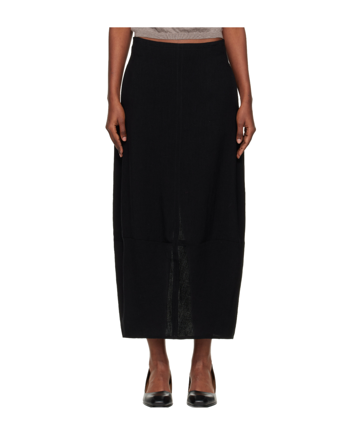 Studio Nicholson Twill Midi Skirt In Black