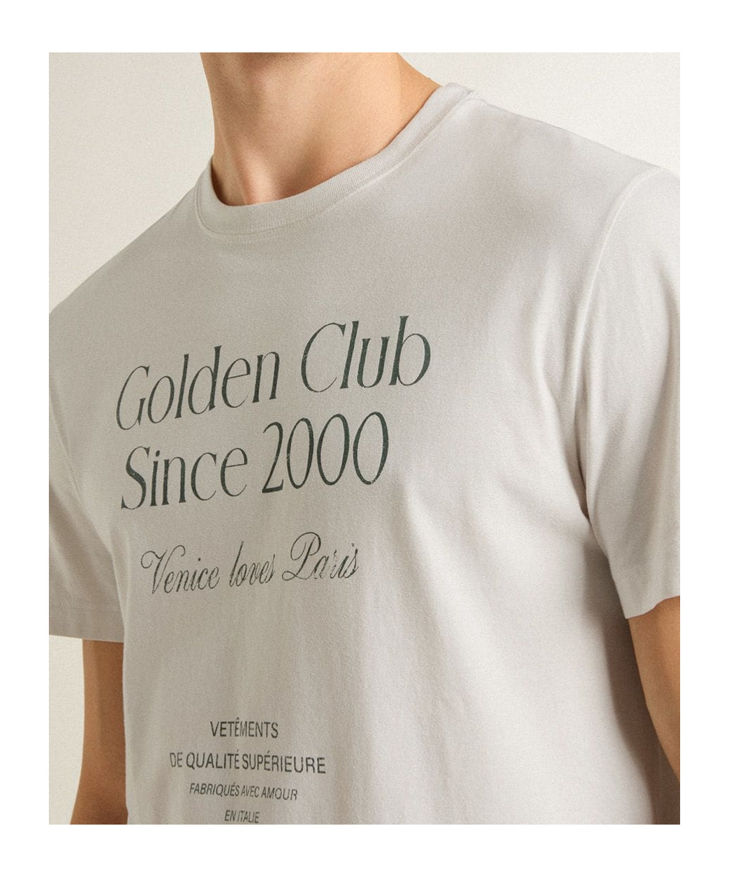 Golden Goose Journey Ms T-shirt Regular Light Cotton Jersey With Print In White
