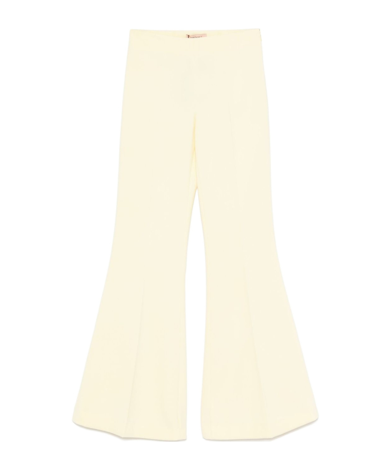 Shop Twinset Crepe Flared Trousers In White