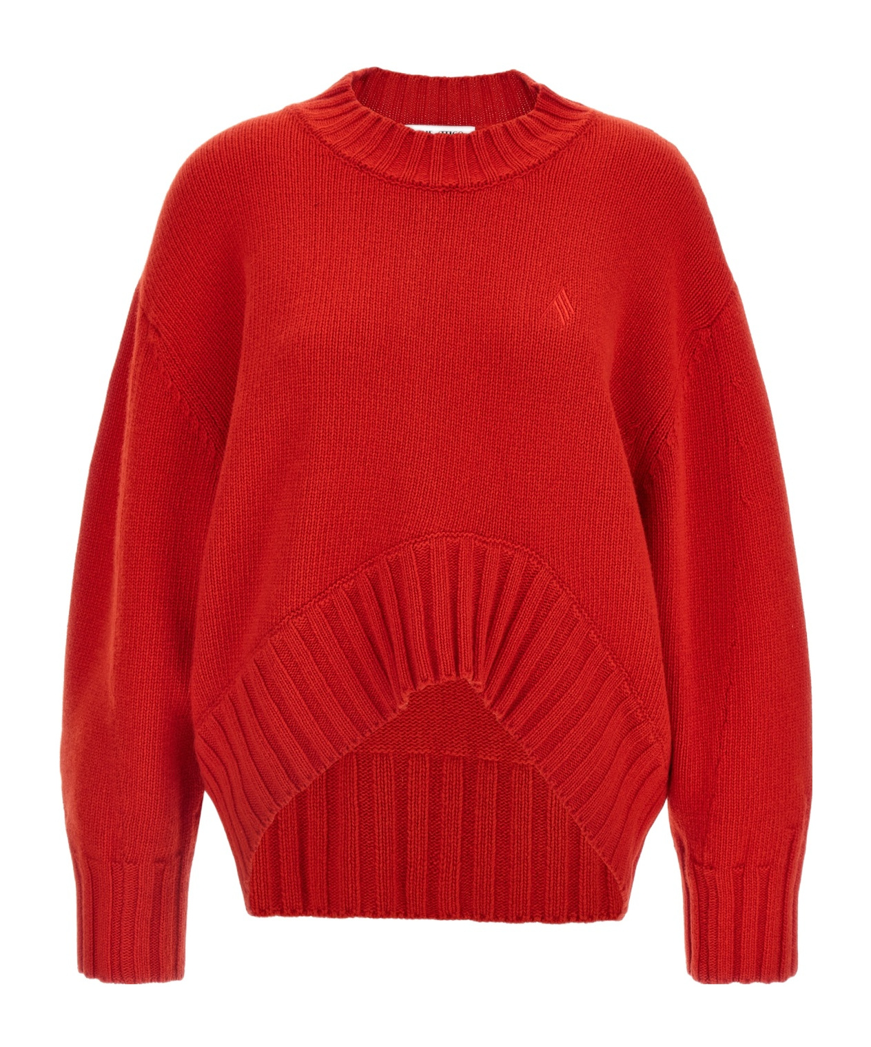 Attico Asymmetrical Hem Sweater Sweaters And Cardigans Red In Red