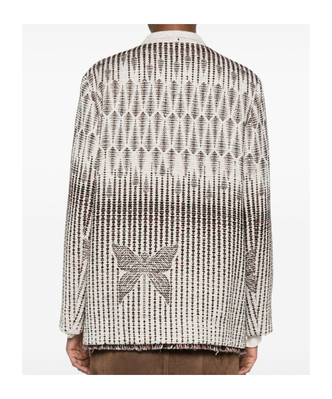 Forte Forte Geometric Patterned Double-breasted Jacket In Gray