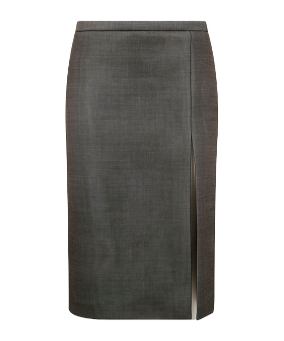 Shop Philosophy Di Lorenzo Serafini Side-slit Midi Skirt In Black