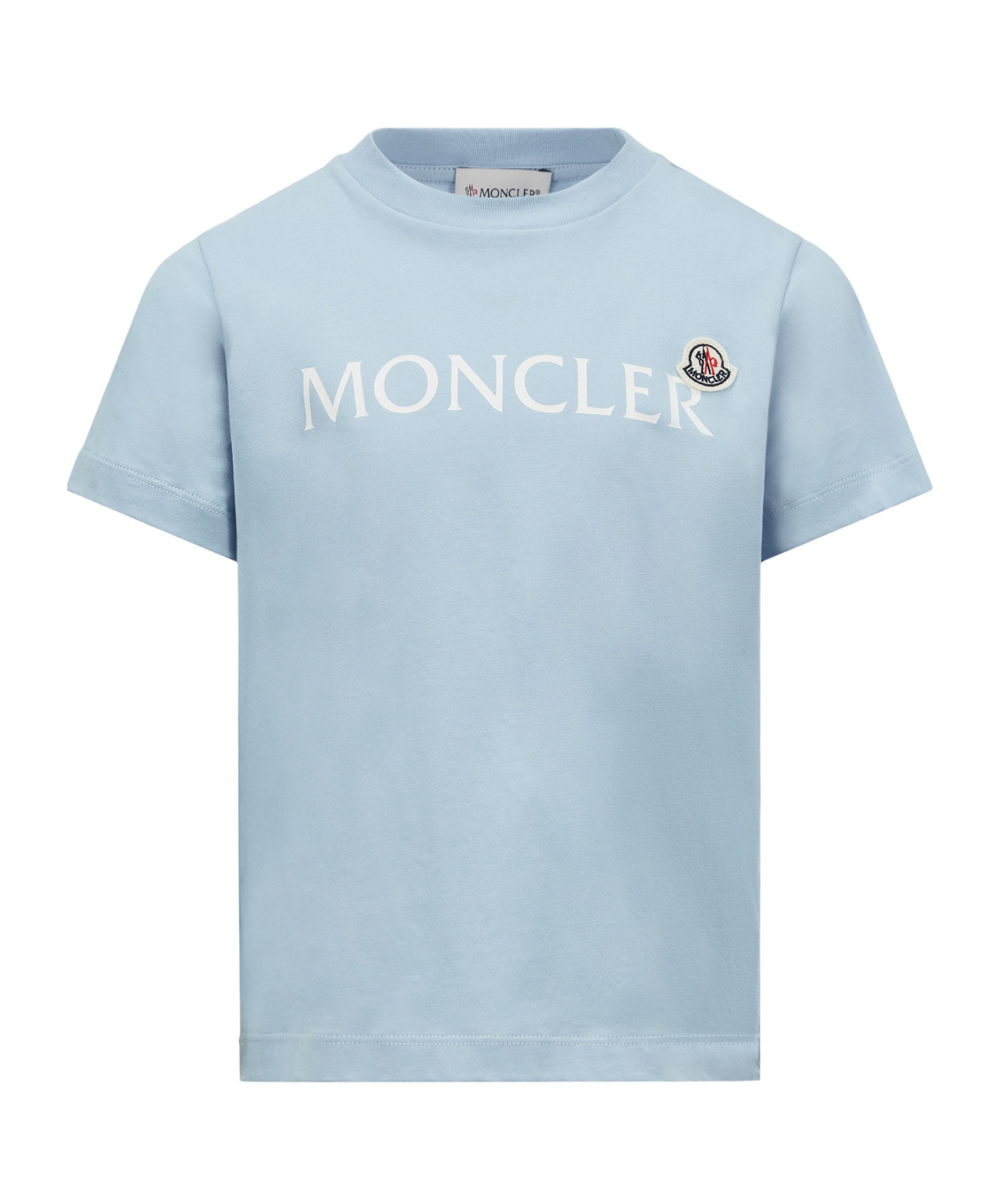 Moncler Logo Cotton T-shirt In Blue