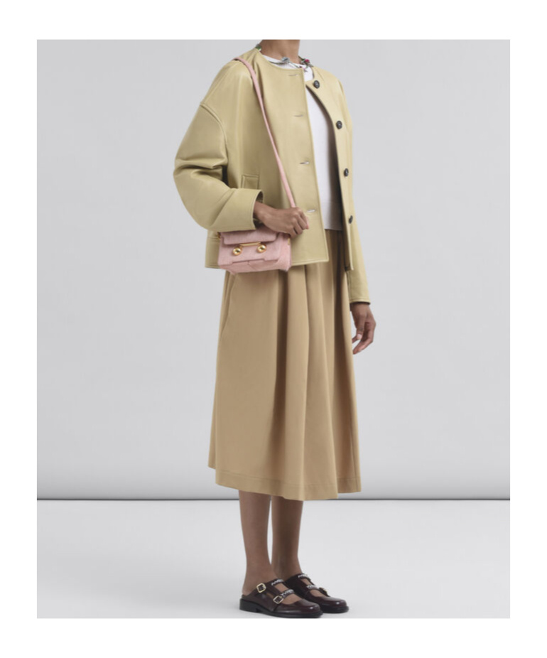 Marni Midi Pleated Skirt Knee Length In Nude