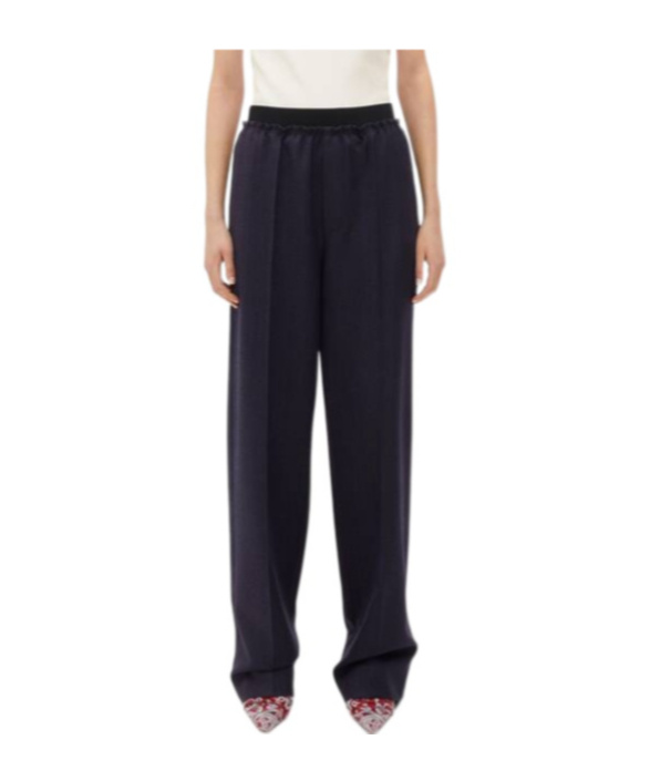 Bottega Veneta Striped Wool Casual Pants In Black