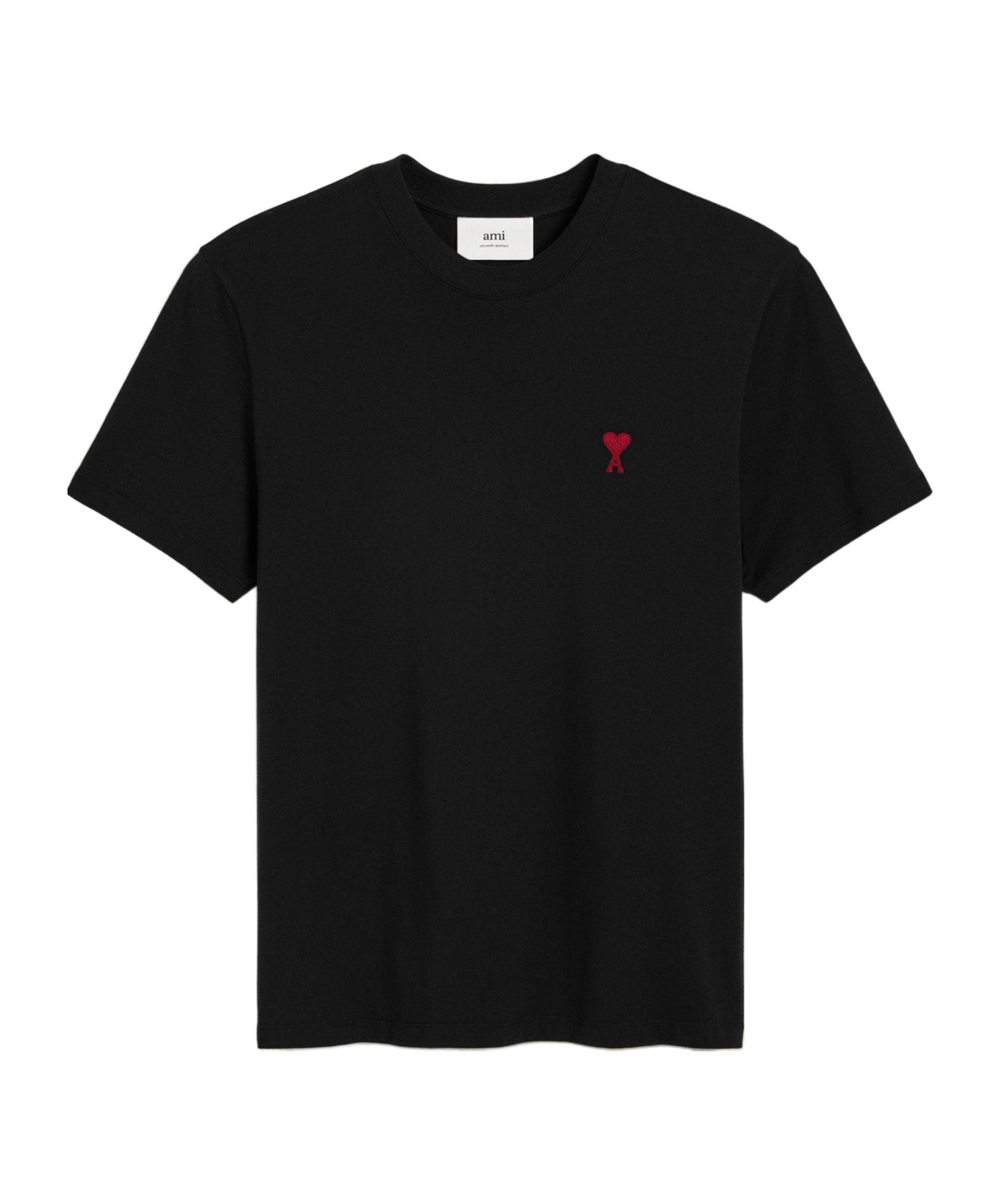 Ami Alexandre Mattiussi Logo-embroidered Organic Cotton-jersey T-shirt In Black