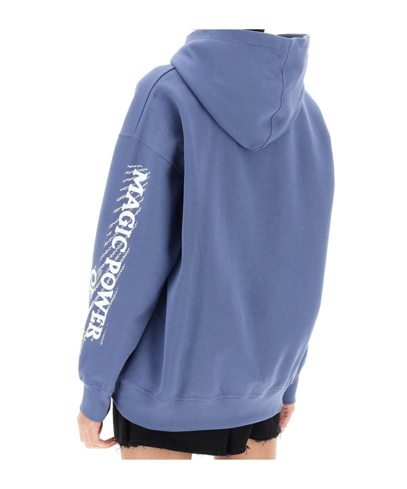 Ganni Isoli Mega Flower Oversized Hoodie In Blue