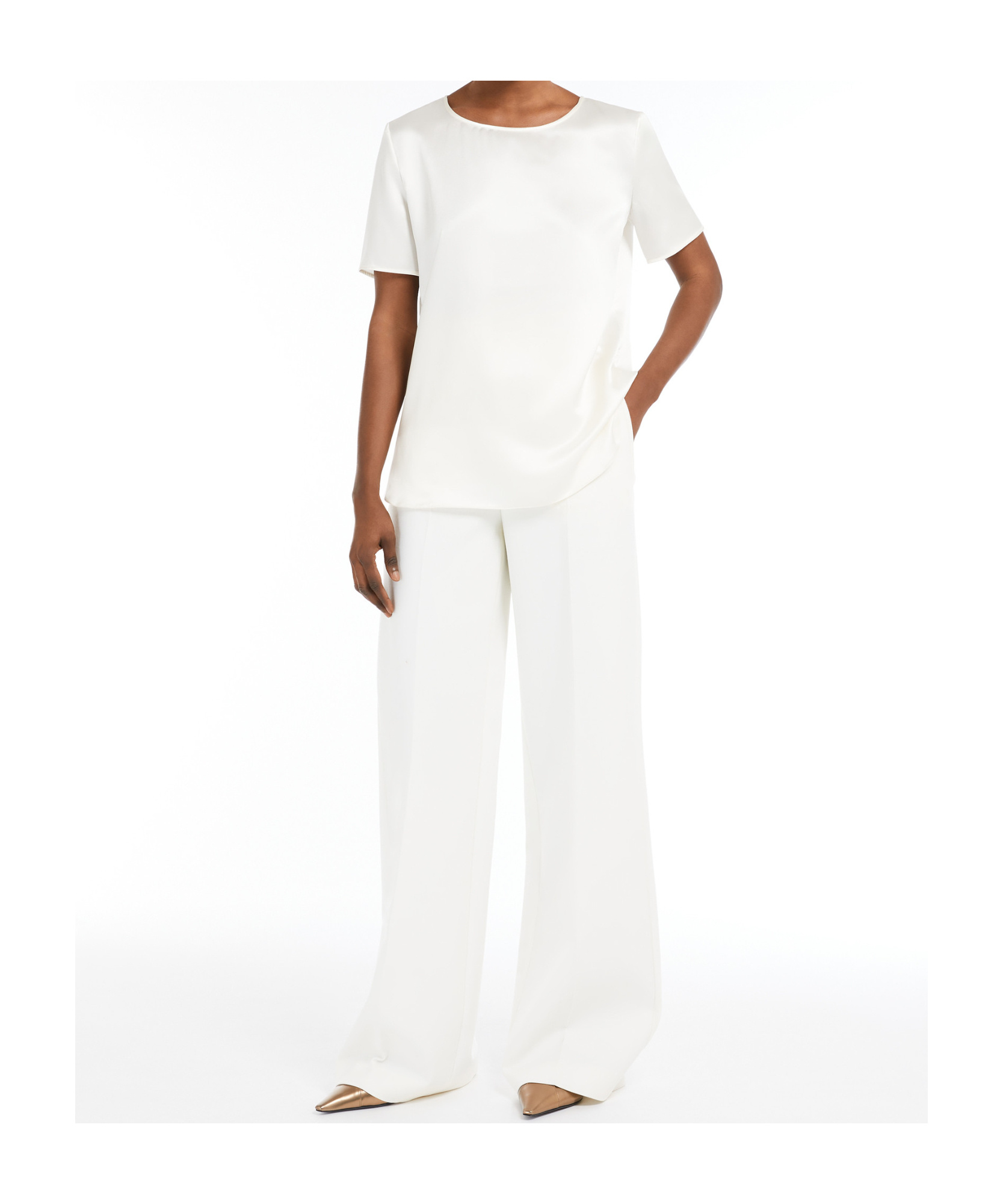Max Mara Short-sleeved T-shirt In White