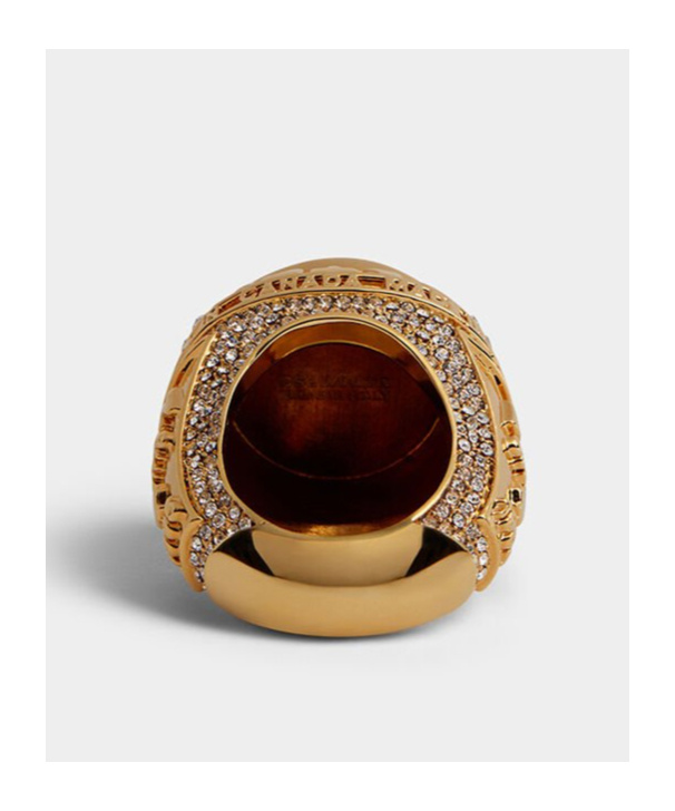 DSQUARED2 ENGRAVED CRYSTAL-EMBELLISHED RING