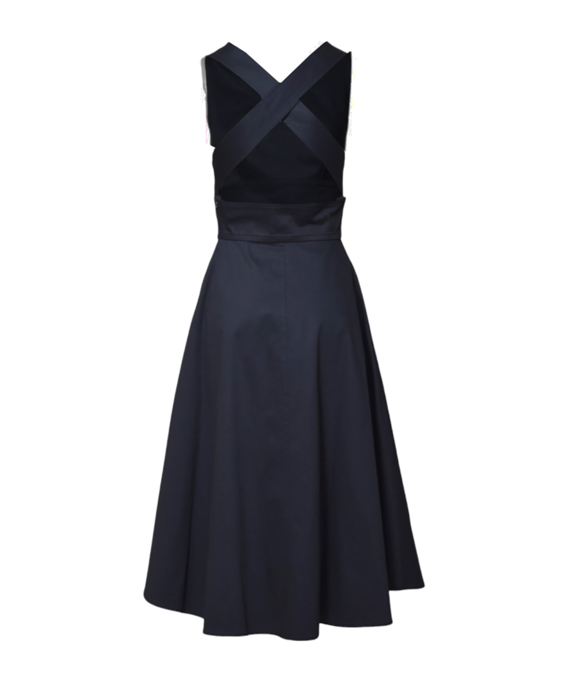 Aspesi Midnight Blue Cotton Pique Midi Dress