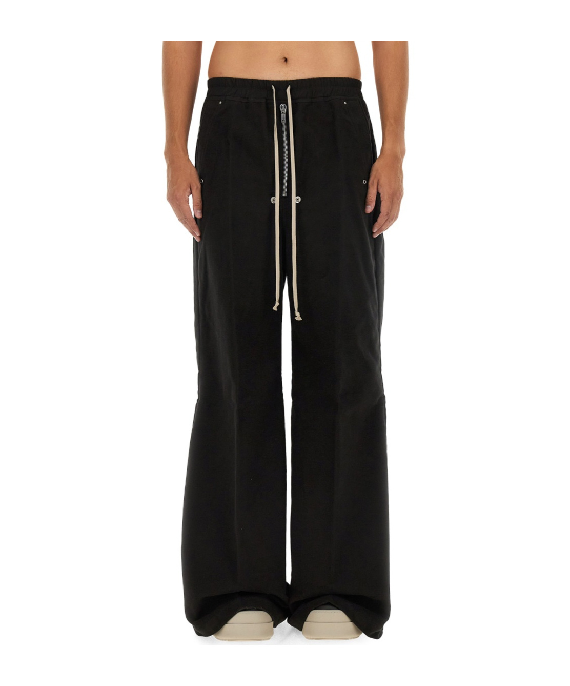 Rick Owens Wide Bela Cotton Poplin Pants In Black