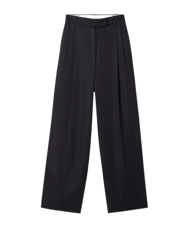 Rohe High-waisted Pleated Casual Pants In Black