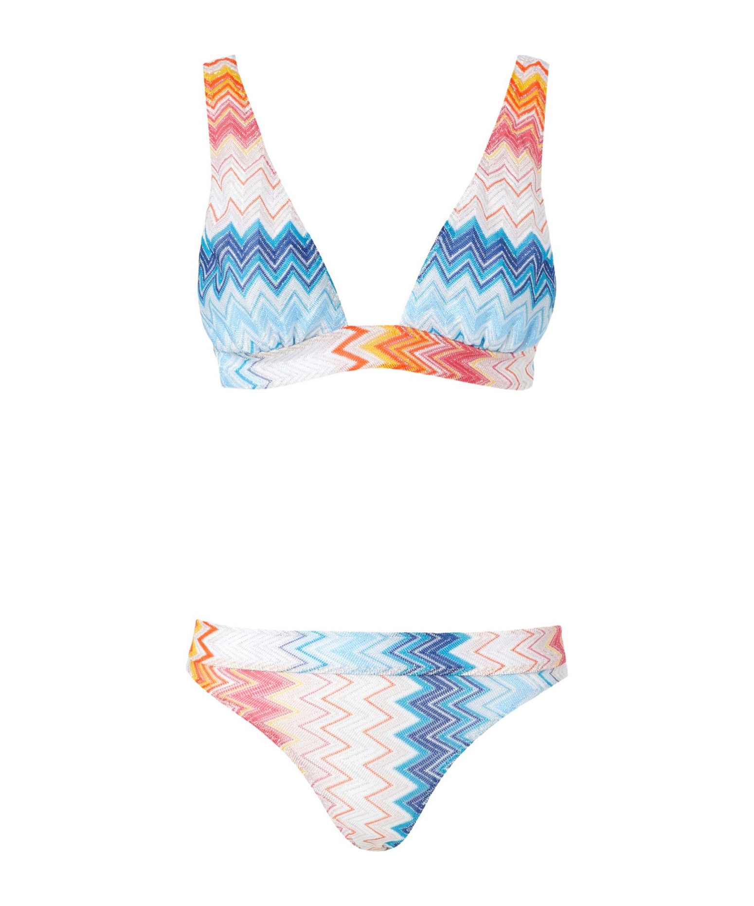 Shop Missoni Herringbone Pattern Bikini In Multicolor