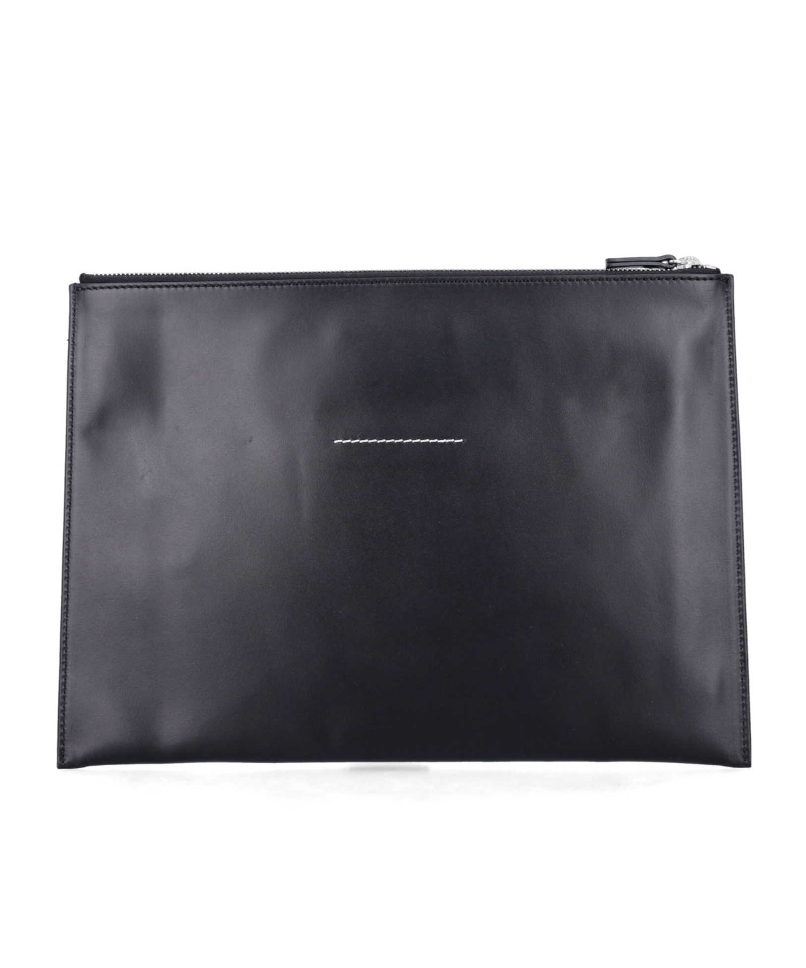 Mm6 Maison Margiela Logo Patch Medium Pouch Bag In Black
