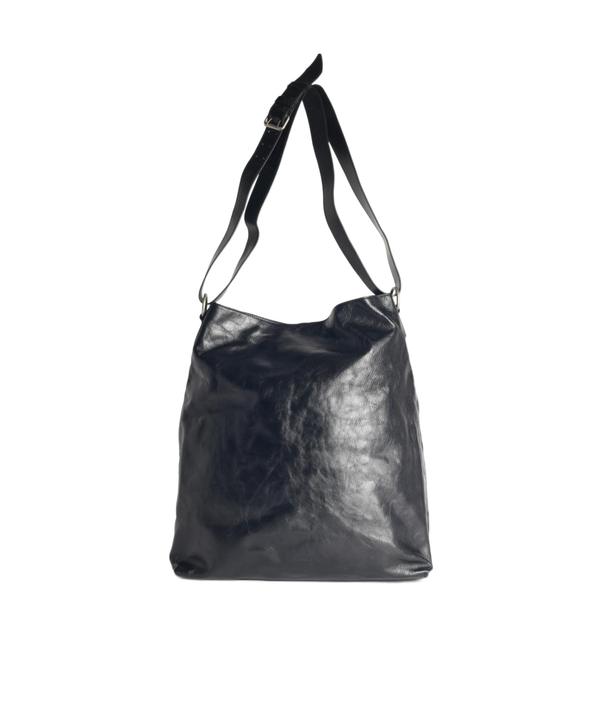 Dries Van Noten Soft Leather Shoulder Bag With Adjustable Strap In Black