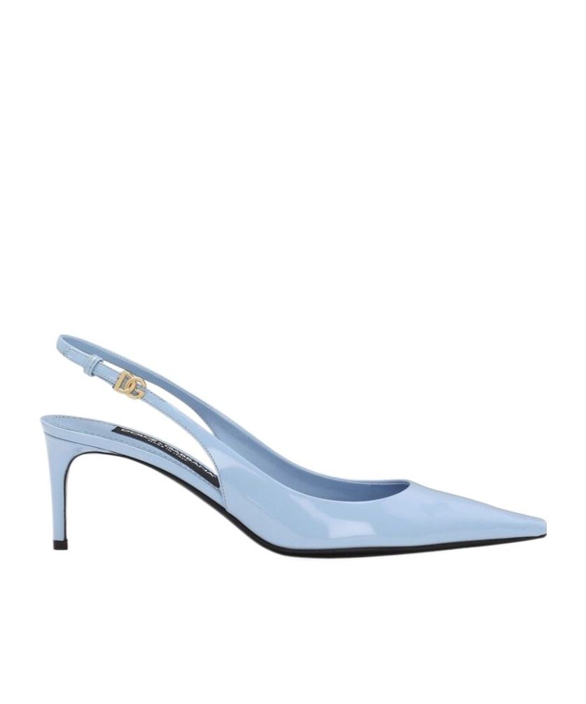 Dolce & Gabbana 60mm Mun Patent Leather Slingback Pumps In Blue