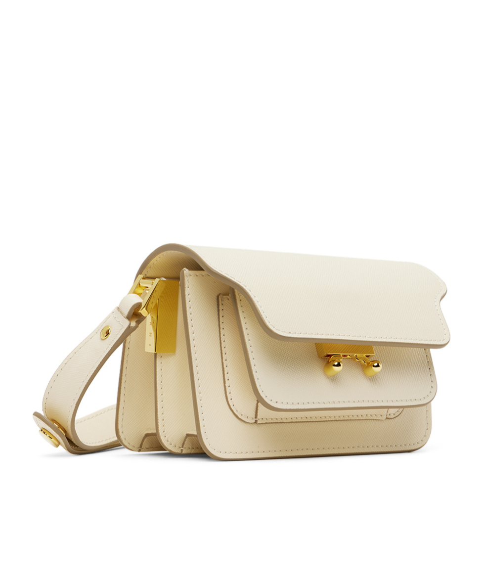 Marni Kids Trunk Foldover Top Shoulder Bag In Nude