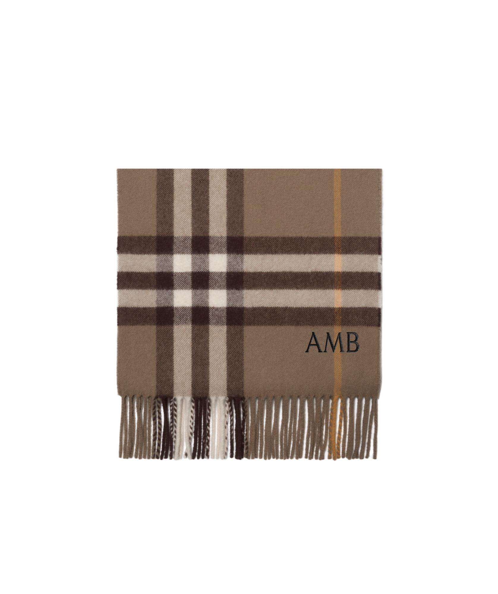 Burberry Checked Cashmere Scarf In Brown