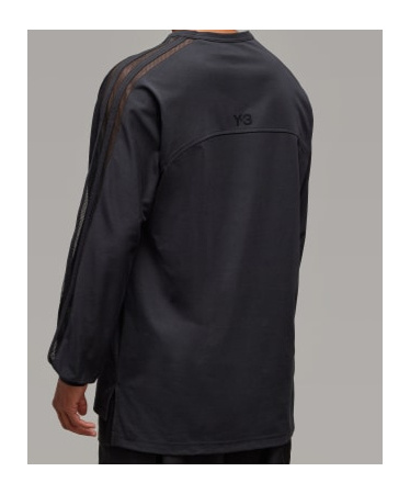 Y-3 Black Mesh Stripes Long Sleeve T-shirt In Black
