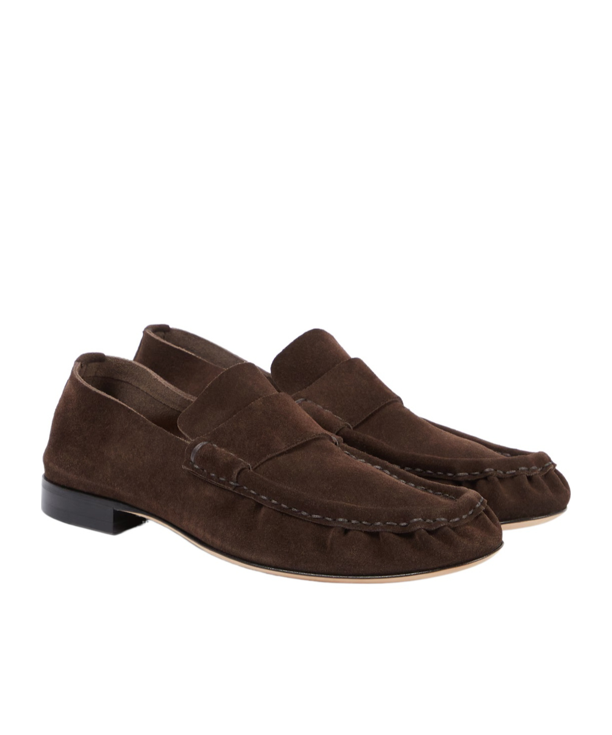 The Row Almond Toe Loafers In Brown