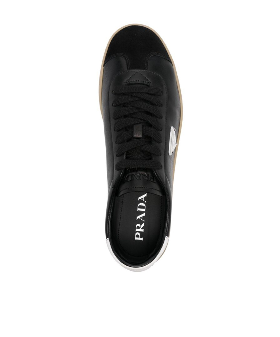 Prada Round Head Low-cut Casual Shoes In Black