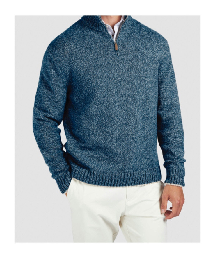Paul & Shark High Collar Textured Knit Sweater