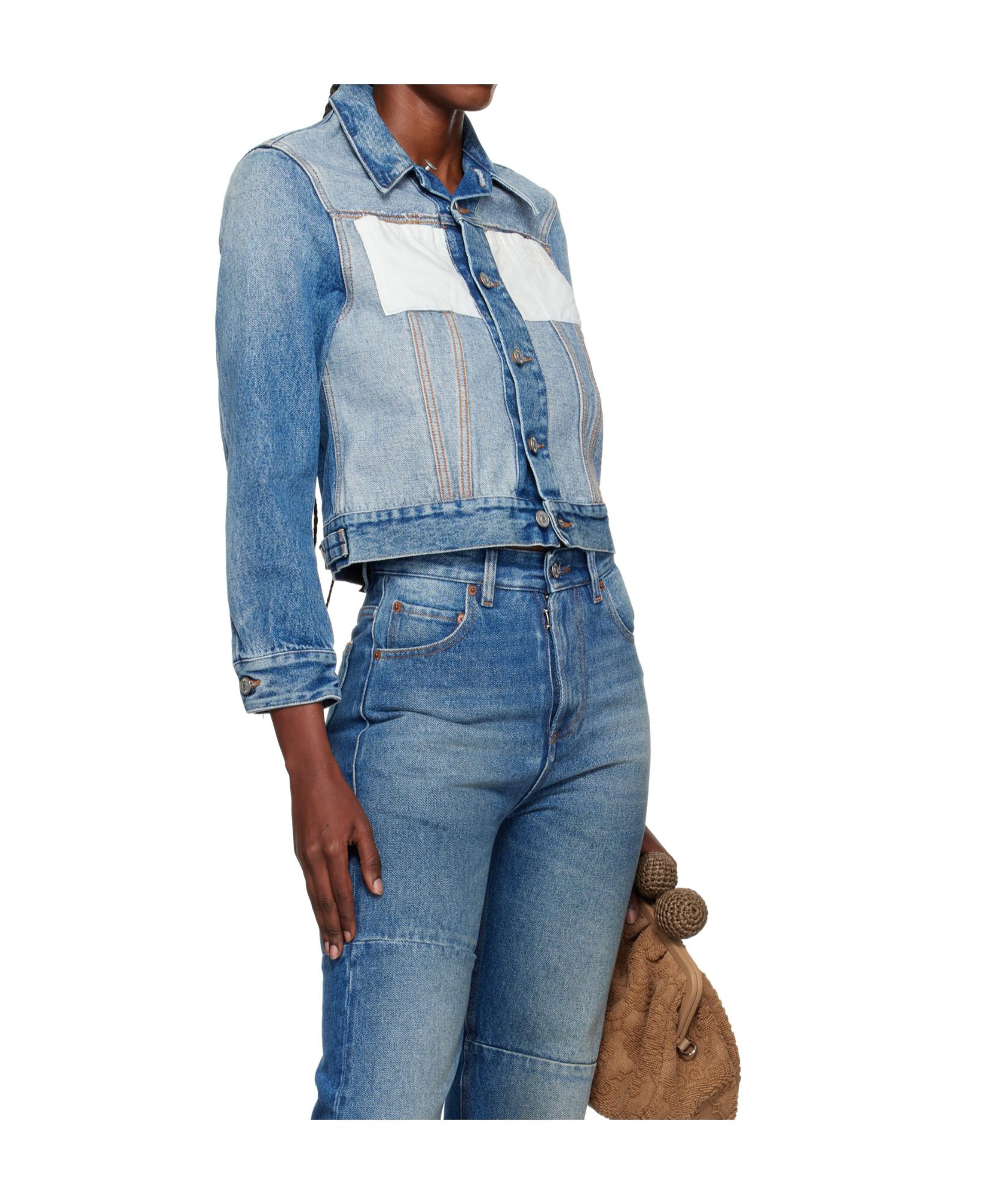 Mm6 Maison Margiela Casual Jacket With Long Sleeves And Contrast Panels In Multi