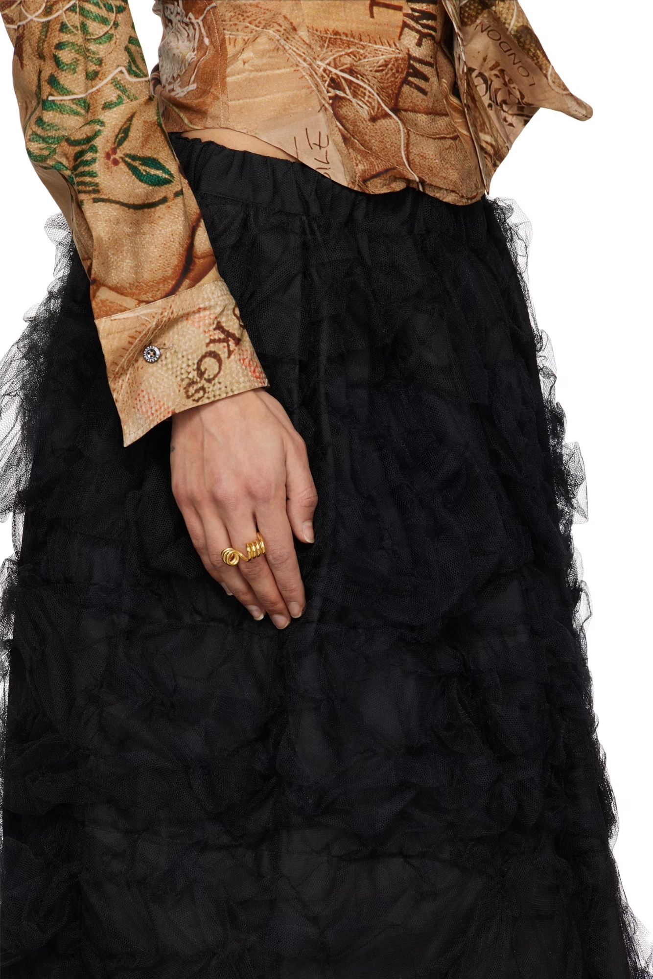 Chopova Lowena Logo Ring In Golden