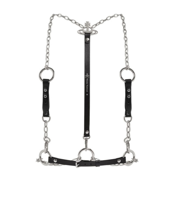 Vivienne Westwood Studs Belts Chain Harness In Black