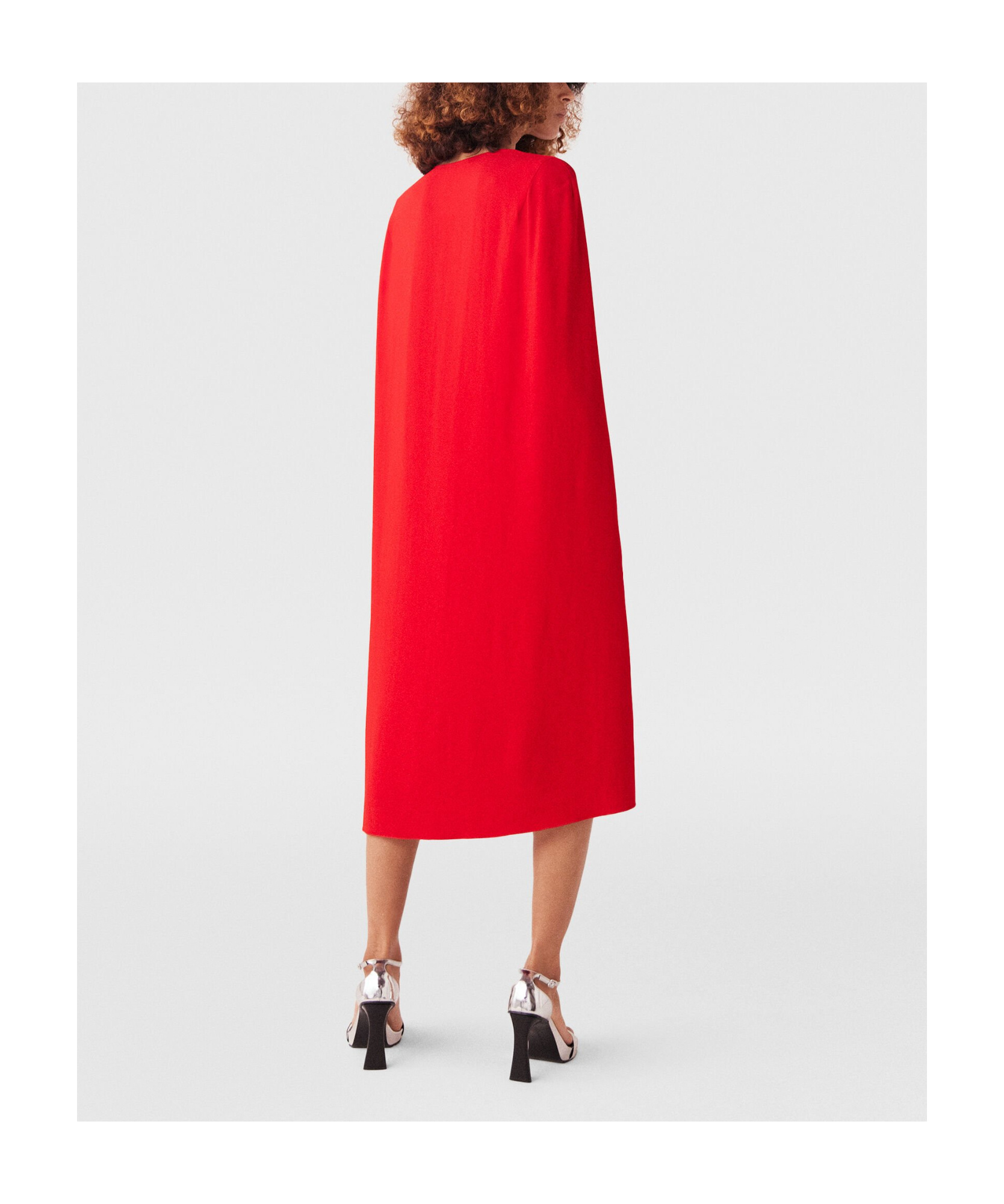 Stella Mccartney Midi Sheath Cape Dress In Red